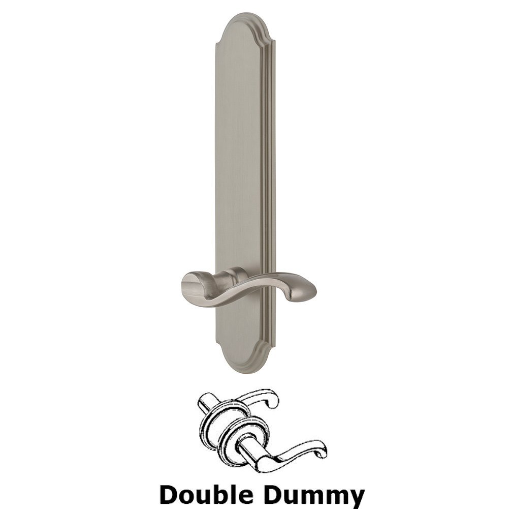 Grandeur Tall Plate Double Dummy with Portofino Lever in Satin Nickel