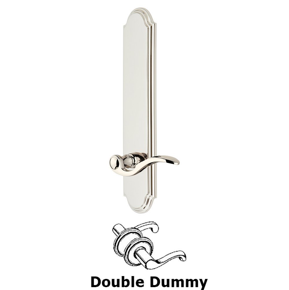 Grandeur Tall Plate Double Dummy with Bellagio Lever in Polished Nickel