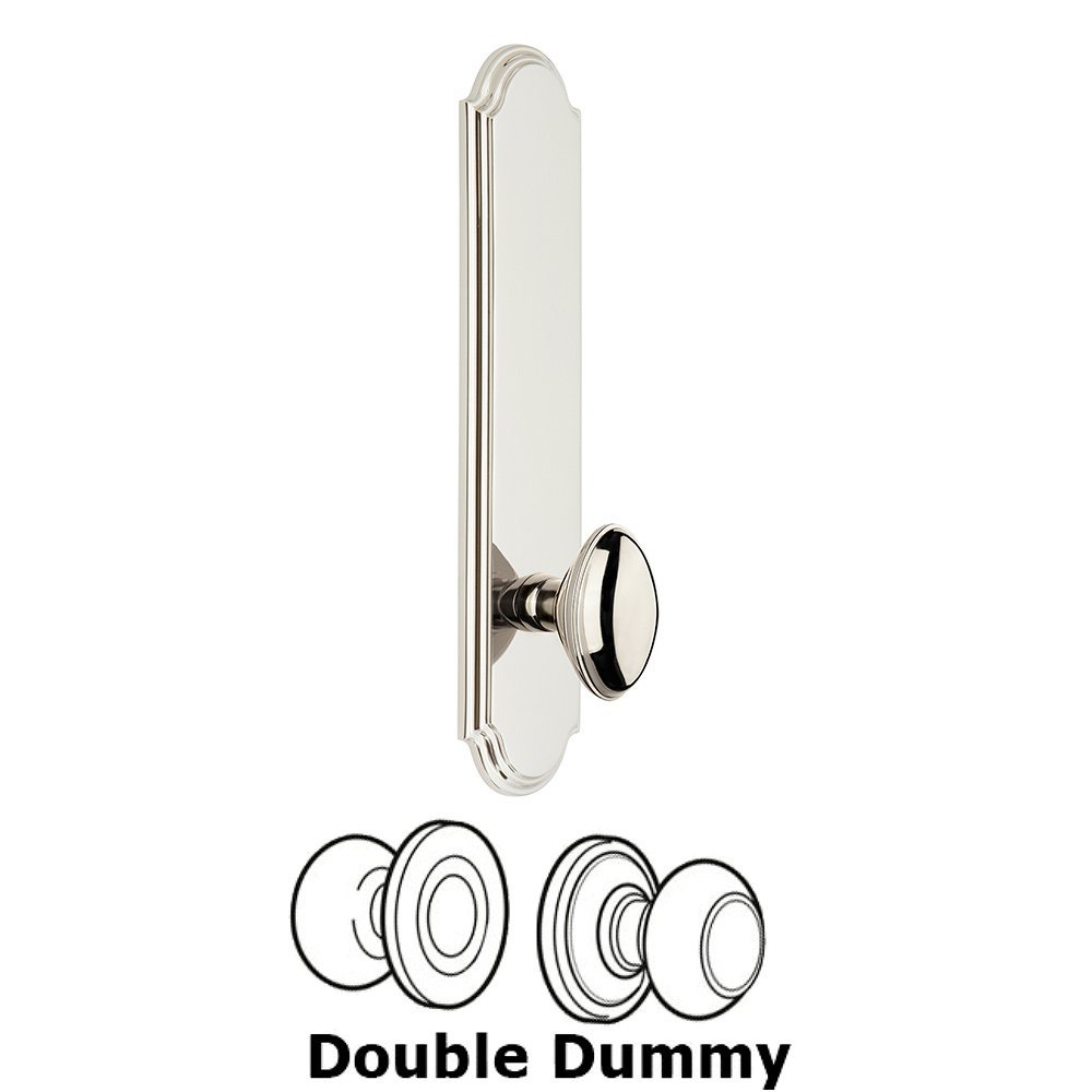 Grandeur Tall Plate Double Dummy with Eden Prairie Knob in Polished Nickel