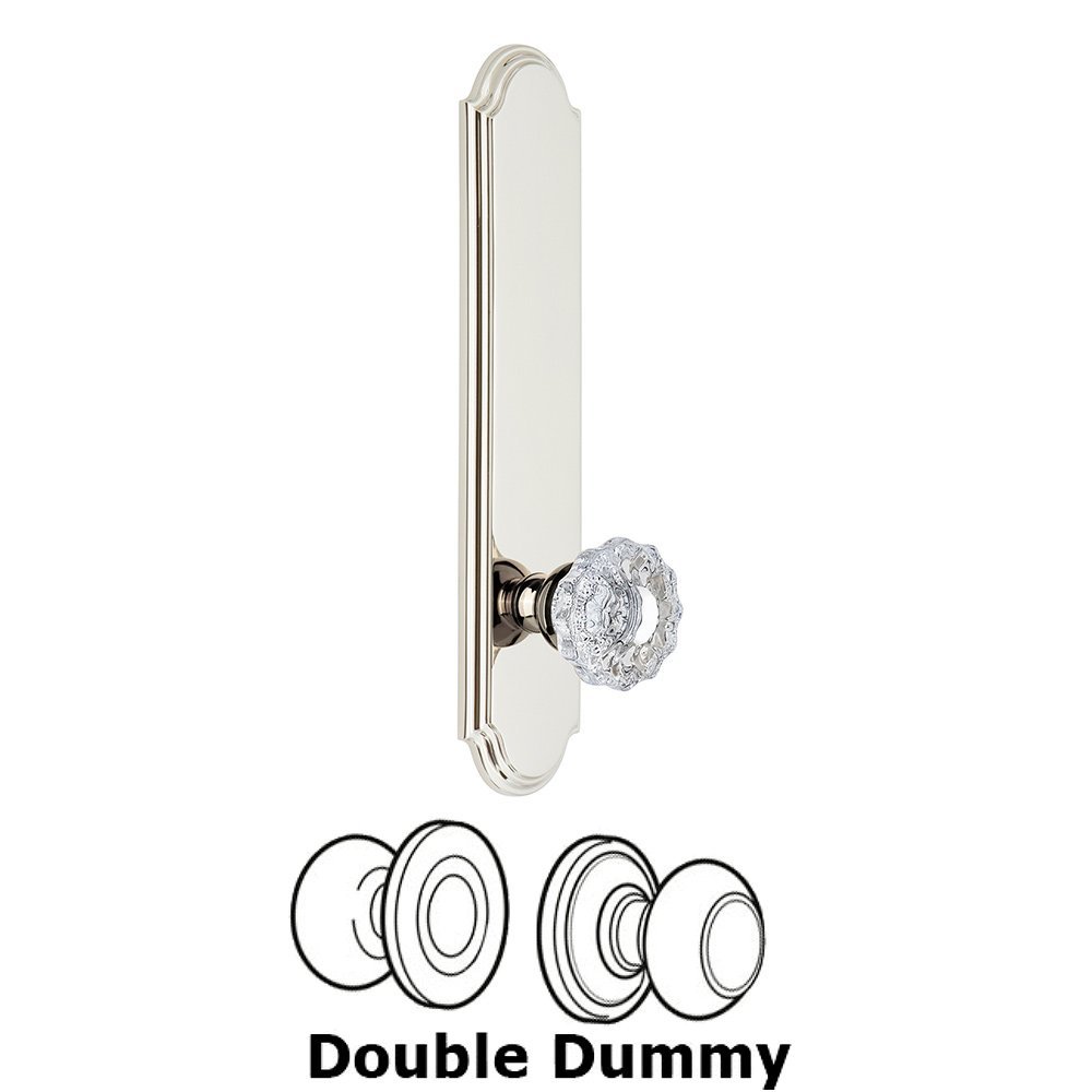 Grandeur Tall Plate Double Dummy with Versailles Knob in Polished Nickel