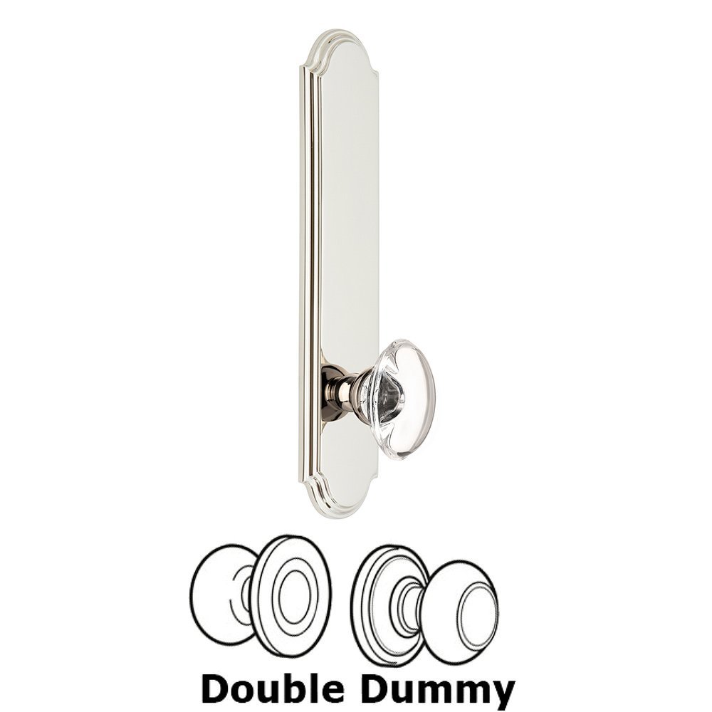 Grandeur Tall Plate Double Dummy with Provence Knob in Polished Nickel