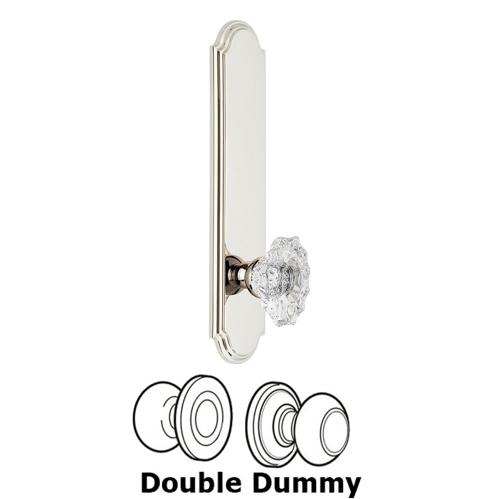 Grandeur Tall Plate Double Dummy with Biarritz Knob in Polished Nickel