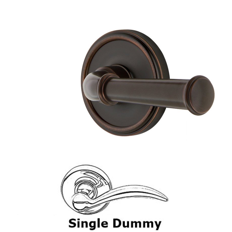 Grandeur Single Dummy Georgetown Rosette with Georgetown Right Handed Lever in Timeless Bronze