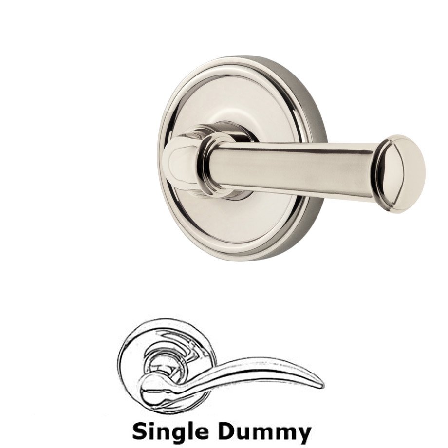 Grandeur Single Dummy Georgetown Rosette with Georgetown Right Handed Lever in Polished Nickel