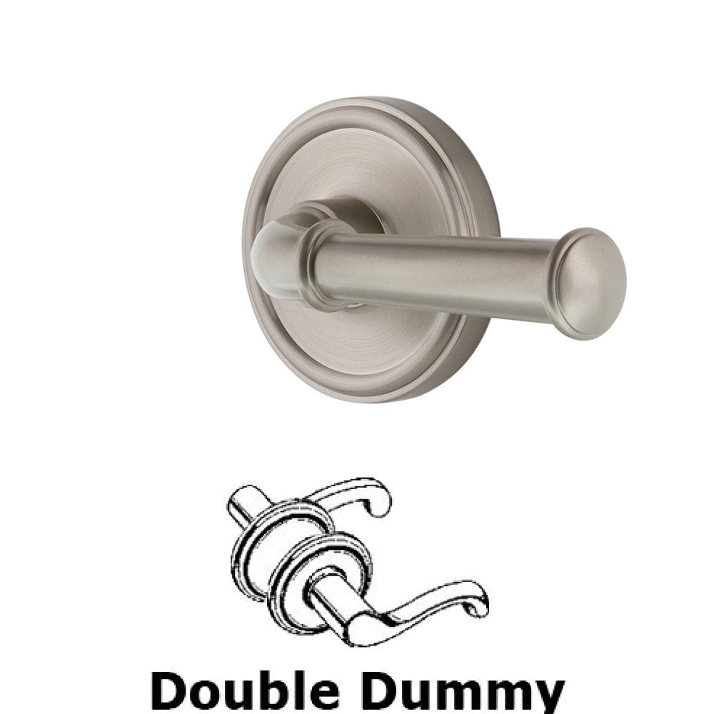 Grandeur Double Dummy Georgetown Rosette with Georgetown Right Handed Lever in Satin Nickel