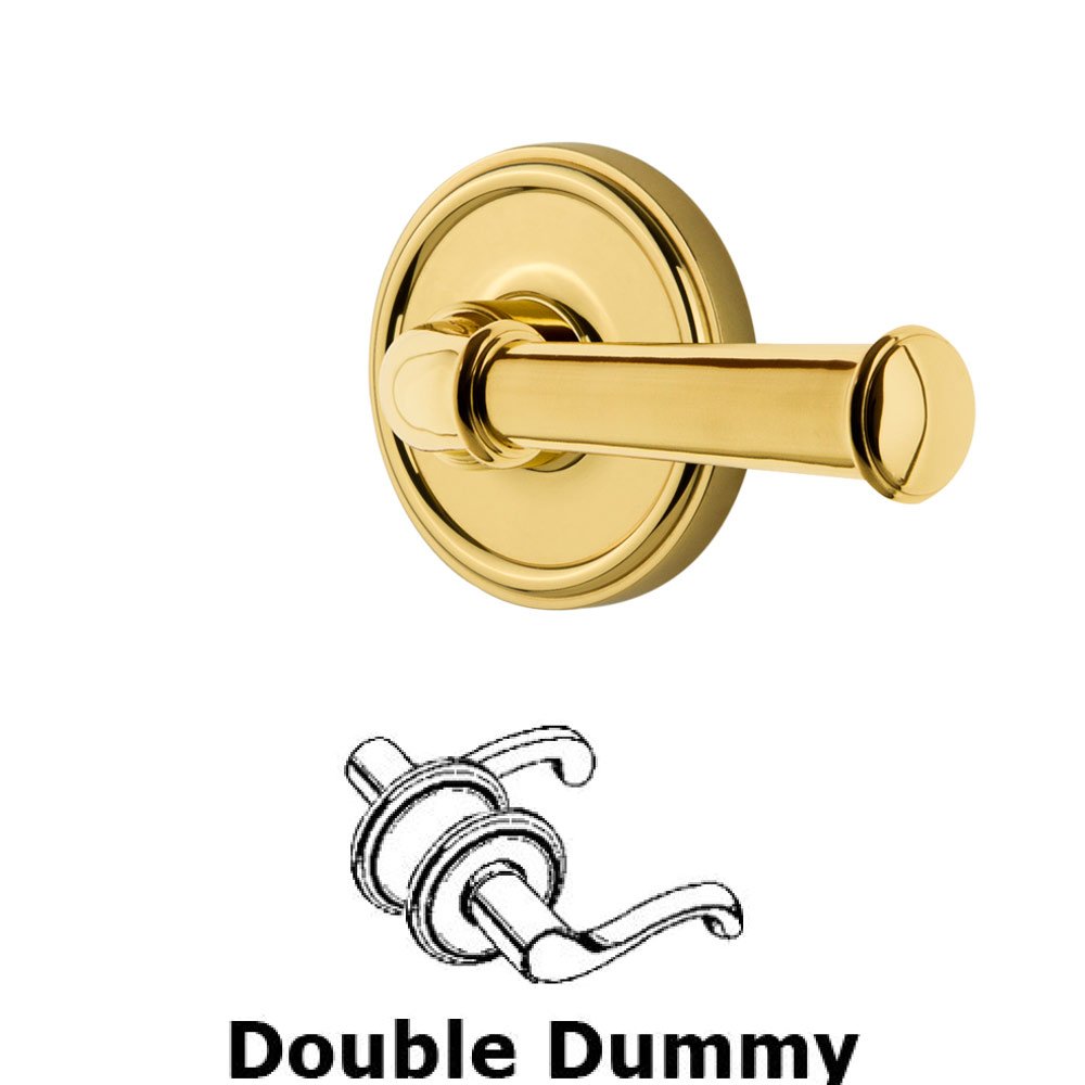 Grandeur Double Dummy Georgetown Rosette with Georgetown Right Handed Lever in Lifetime Brass