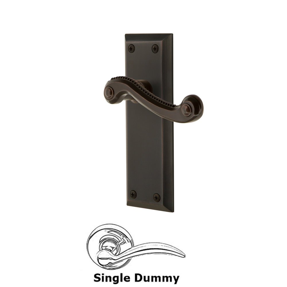 Grandeur Single Dummy Fifth Avenue Plate with Newport Left Handed Lever in Timeless Bronze
