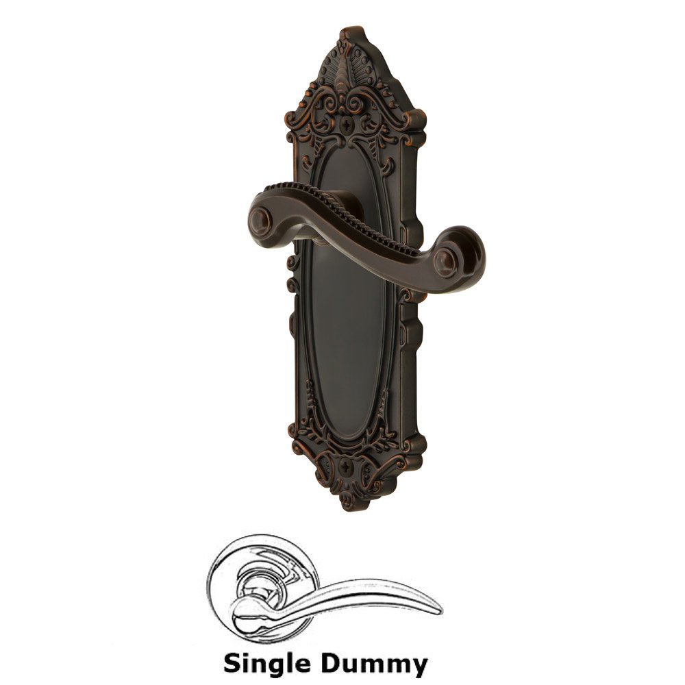 Grandeur Grandeur Grande Victorian Plate Dummy with Newport Lever in Timeless Bronze