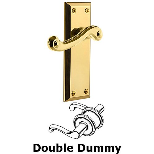Grandeur Double Dummy Fifth Avenue Plate with Newport Right Handed Lever in Lifetime Brass