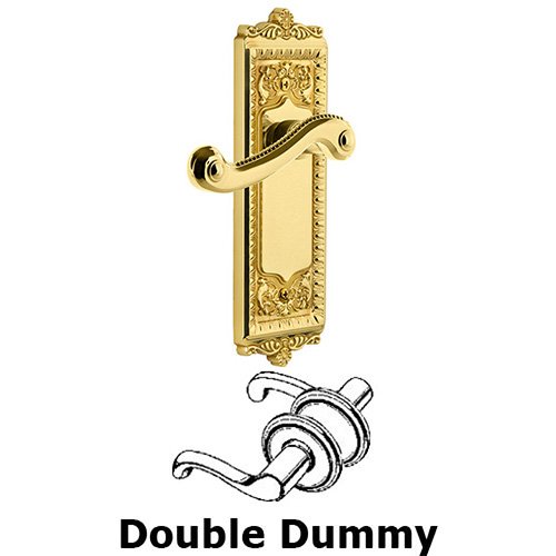 Grandeur Double Dummy Windsor Plate with Left Handed Newport Lever in Polished Brass