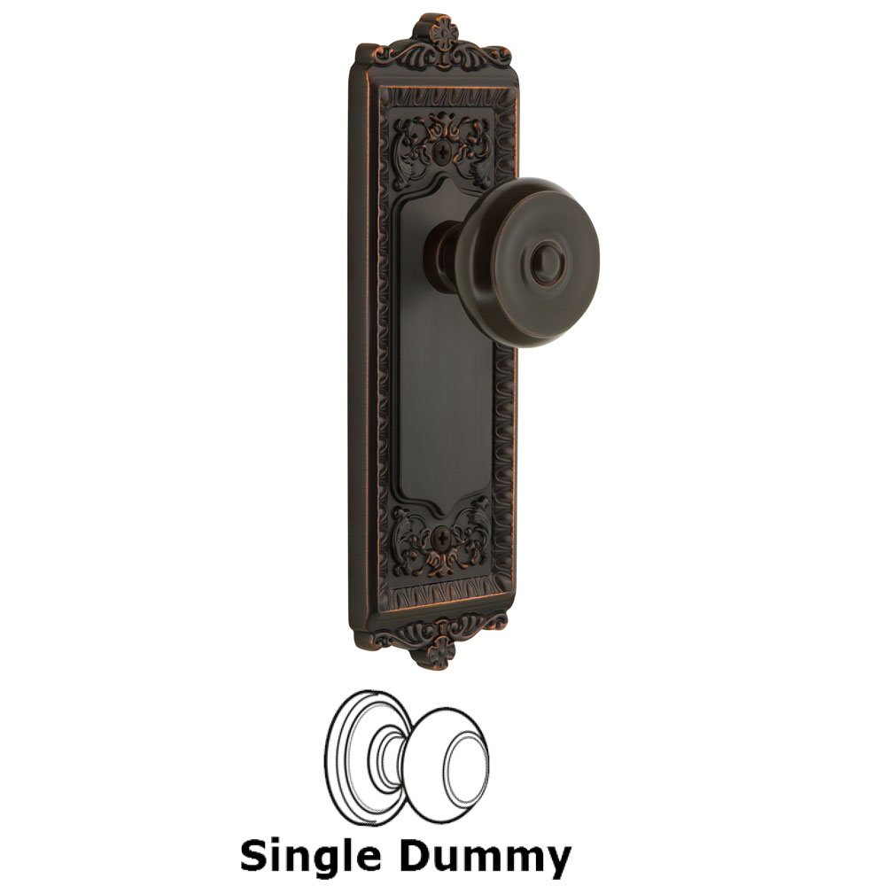 Grandeur Windsor Plate Dummy with Bouton Knob in Timeless Bronze