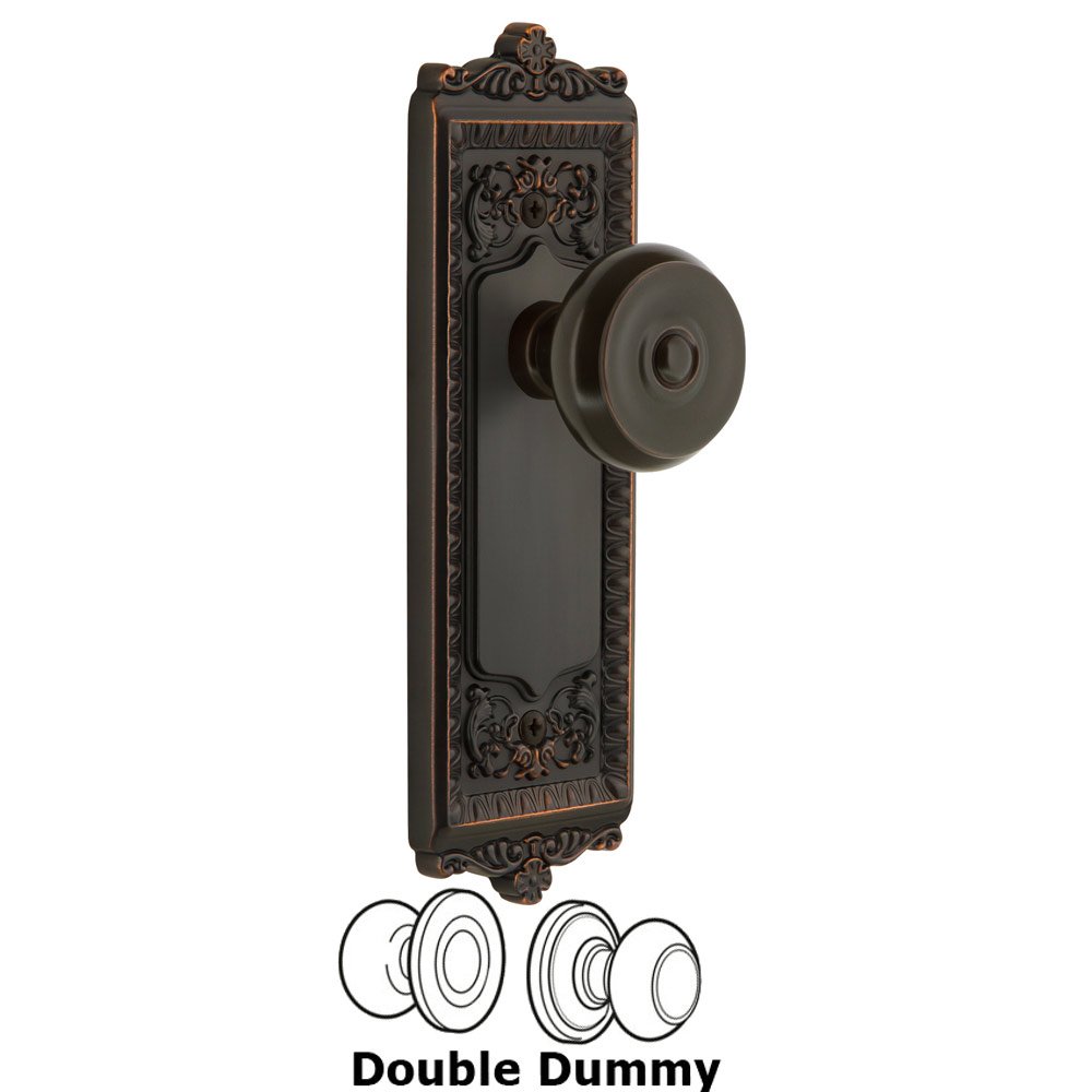 Grandeur Windsor Plate Double Dummy with Bouton Knob in Timeless Bronze