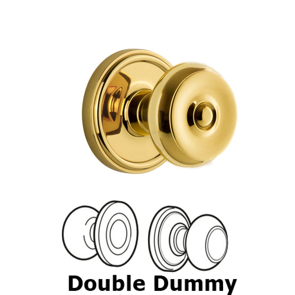 Grandeur Grandeur Georgetown Plate Double Dummy with Bouton Knob in Polished Brass