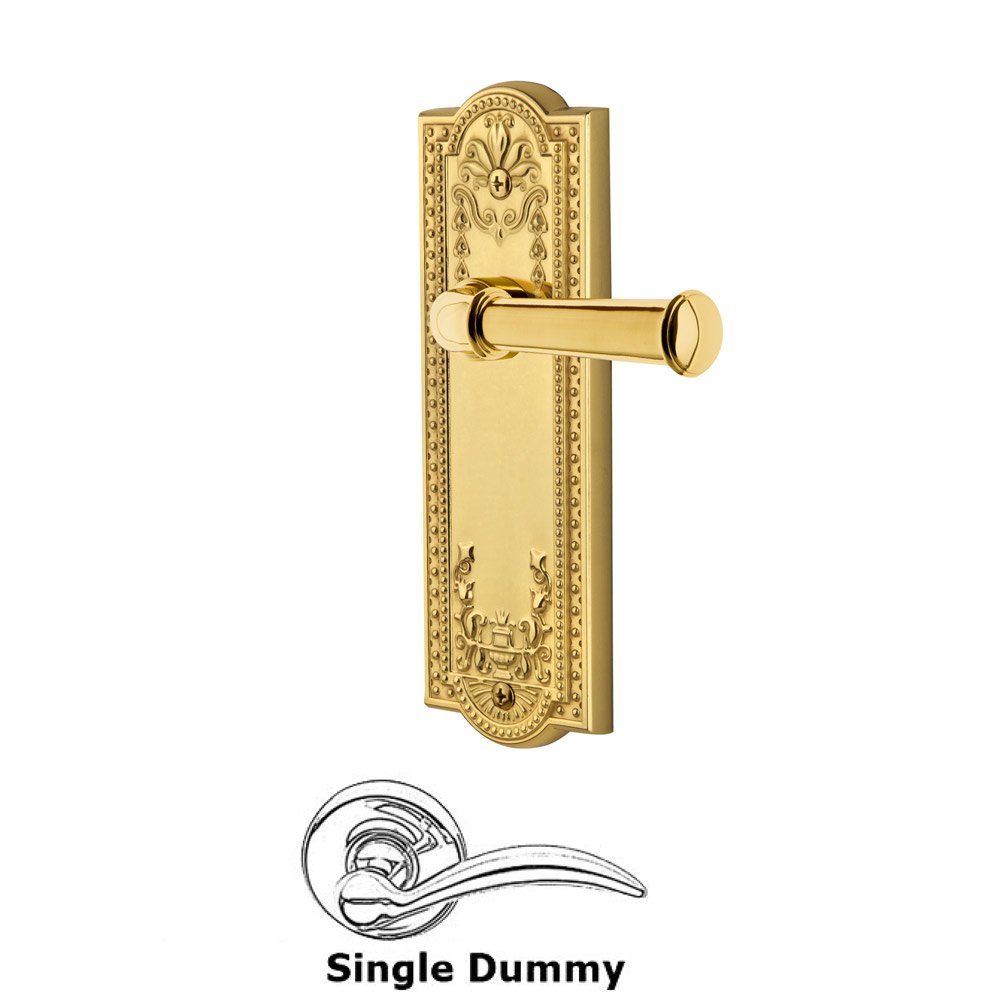 Grandeur Single Dummy Parthenon Plate with Georgetown Right Handed Lever in Lifetime Brass