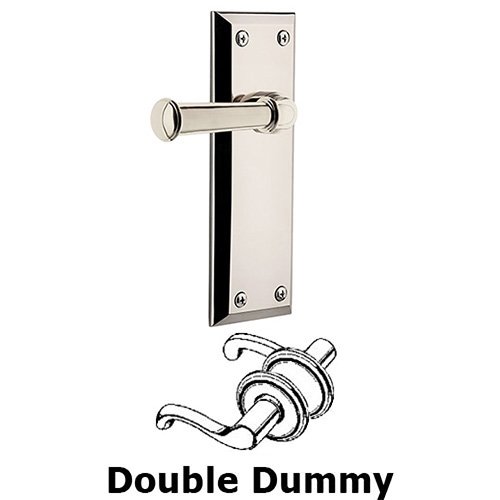 Grandeur Double Dummy Fifth Avenue Plate with Georgetown Right Handed Lever in Polished Nickel