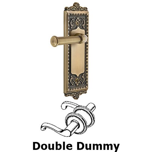 Grandeur Double Dummy Windsor Plate with Right Handed Georgetown Lever in Vintage Brass