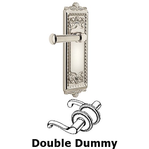 Grandeur Double Dummy Windsor Plate with Right Handed Georgetown Lever in Polished Nickel