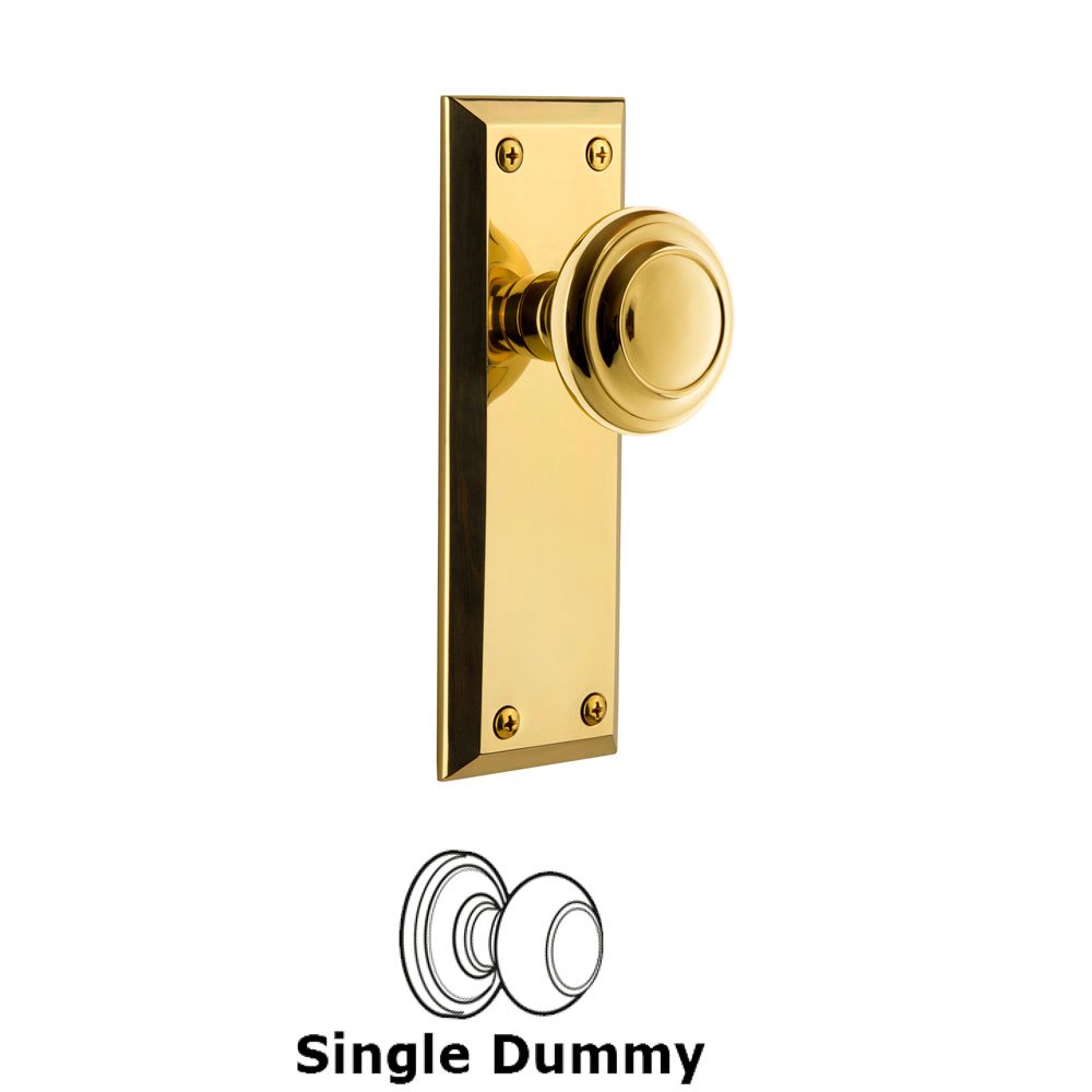Grandeur Grandeur Fifth Avenue Plate Dummy with Circulaire Knob in Polished Brass