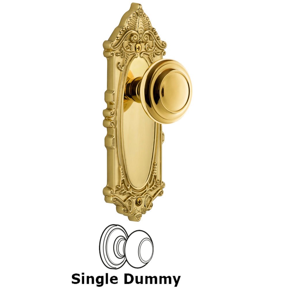 Grandeur Grandeur Grande Victorian Plate Dummy with Circulaire Knob in Lifetime Brass