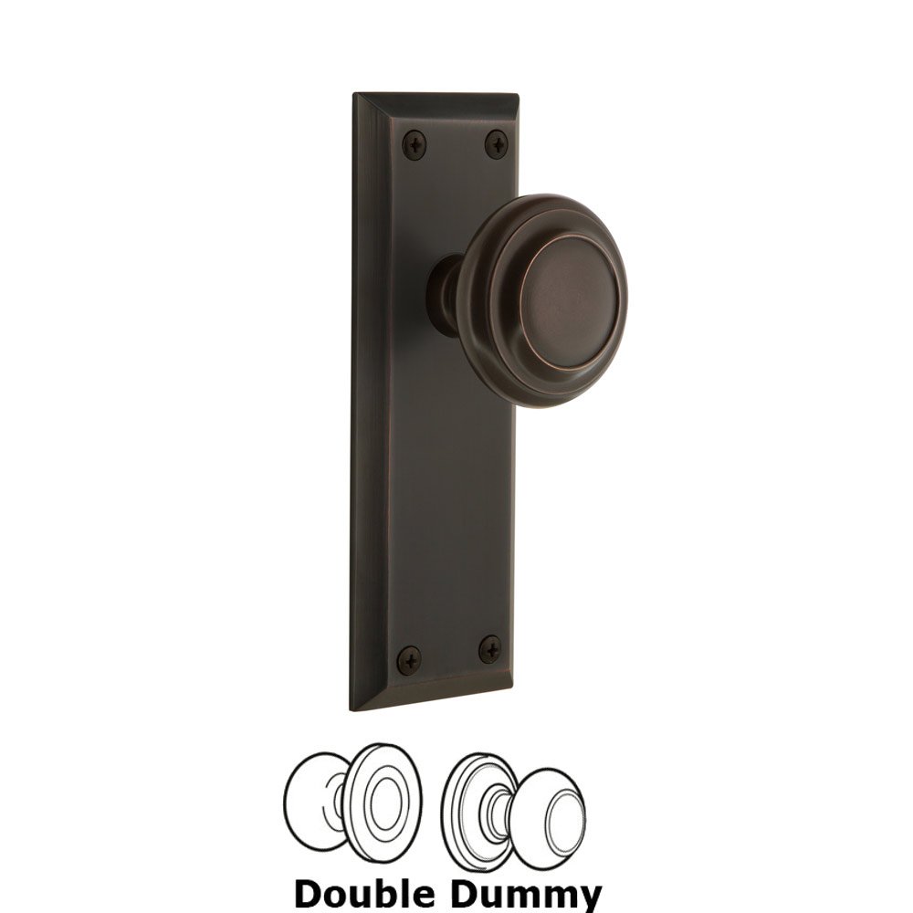 Grandeur Grandeur Fifth Avenue Plate Double Dummy with Circulaire Knob in Timeless Bronze