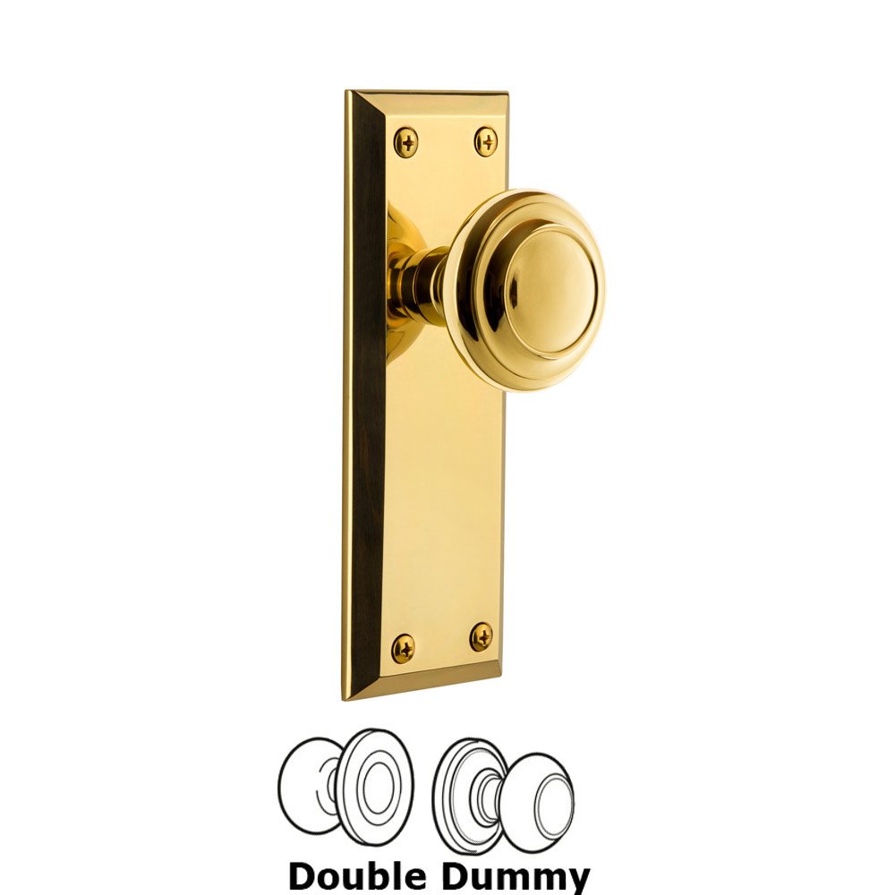 Grandeur Grandeur Fifth Avenue Plate Double Dummy with Circulaire Knob in Lifetime Brass