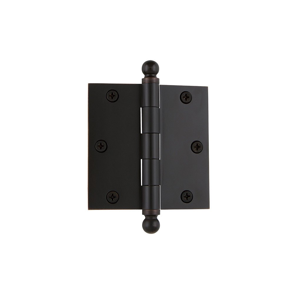 Grandeur 3 1/2" Ball Tip Residential Hinge with Square Corners in Timeless Bronze
