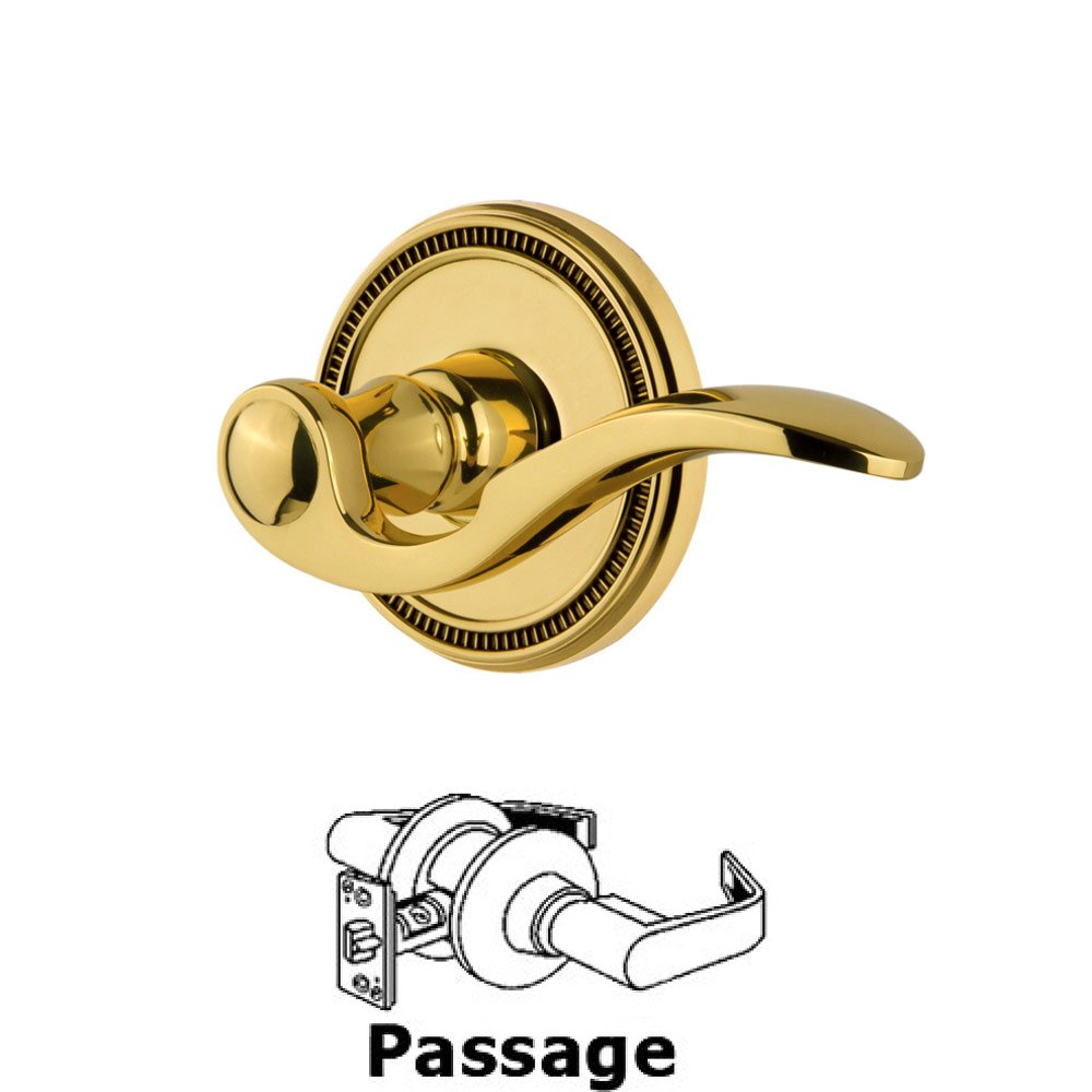 Grandeur Grandeur Soleil Rosette Passage with Bellagio Lever in Polished Brass