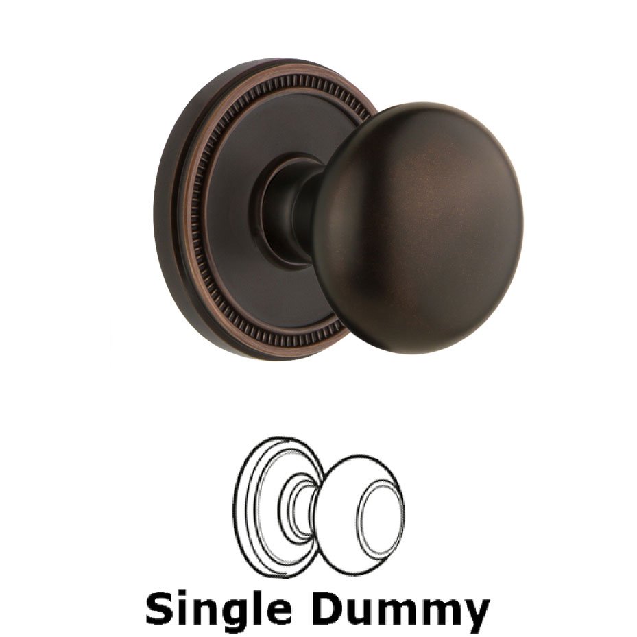 Grandeur Soleil Rosette Dummy with Fifth Avenue Knob in Timeless Bronze