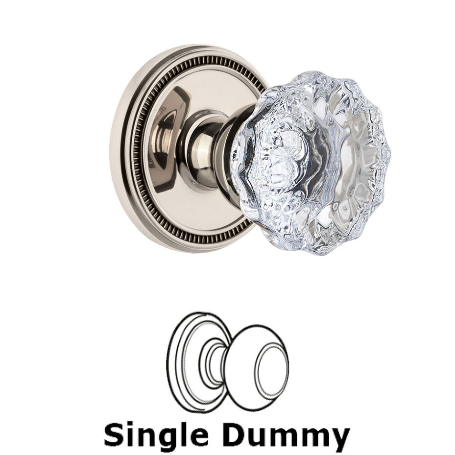 Grandeur Soleil Rosette Dummy with Fontainebleau Crystal Knob in Polished Nickel