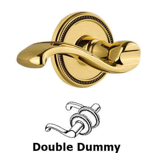 Grandeur Grandeur Soleil Rosette Double Dummy with Portofino Lever in Polished Brass