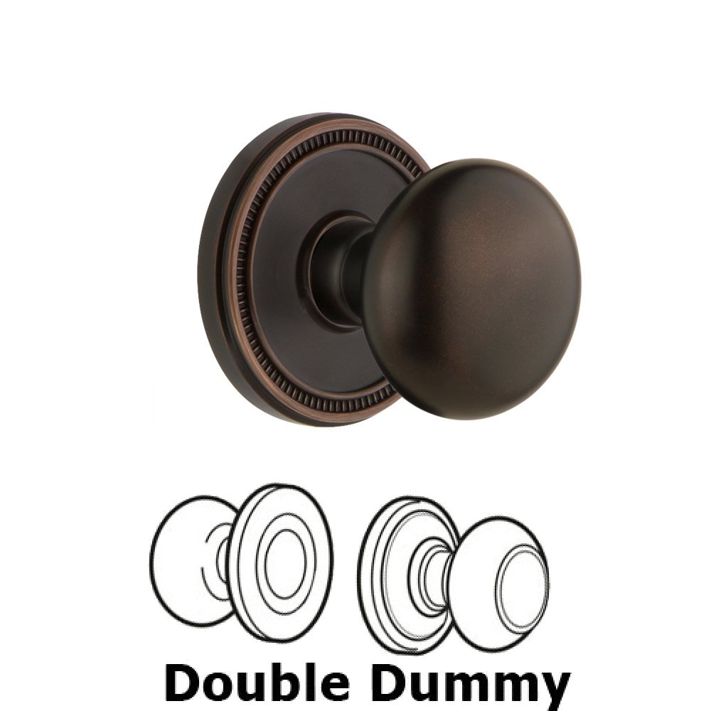 Grandeur Soleil Rosette Double Dummy with Fifth Avenue Knob in Timeless Bronze