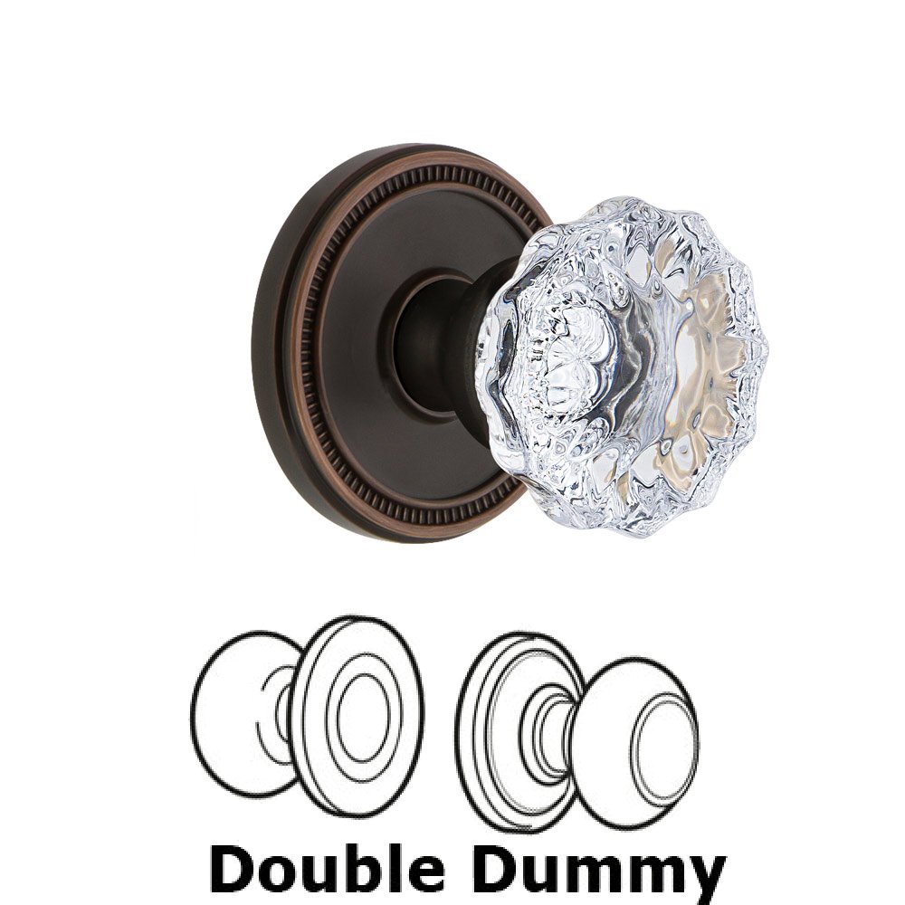 Grandeur Soleil Rosette Double Dummy with Fontainebleau Crystal Knob in Timeless Bronze