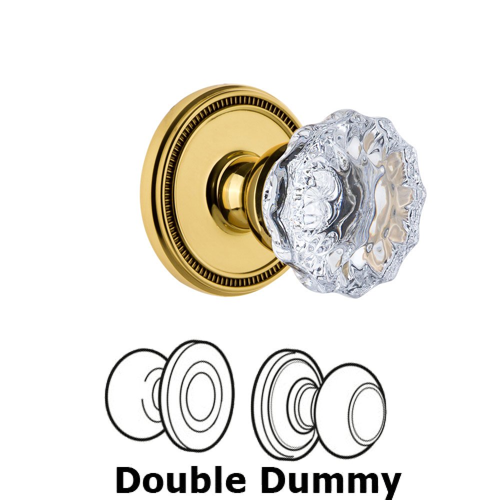 Grandeur Soleil Rosette Double Dummy with Fontainebleau Crystal Knob in Lifetime Brass