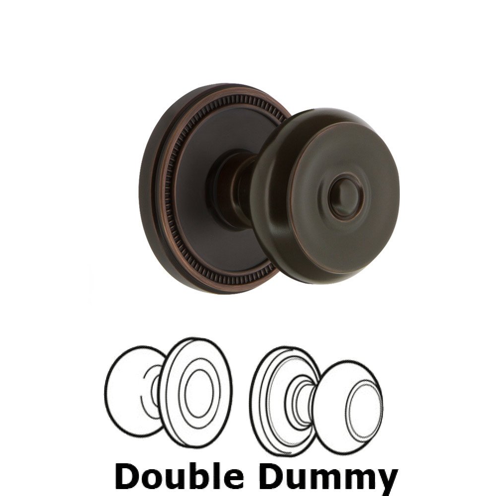 Grandeur Soleil Rosette Double Dummy with Bouton Knob in Timeless Bronze