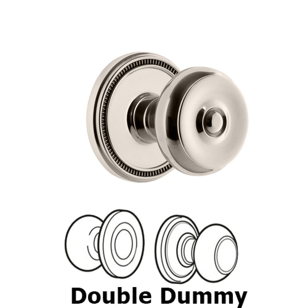 Grandeur Soleil Rosette Double Dummy with Bouton Knob in Polished Nickel