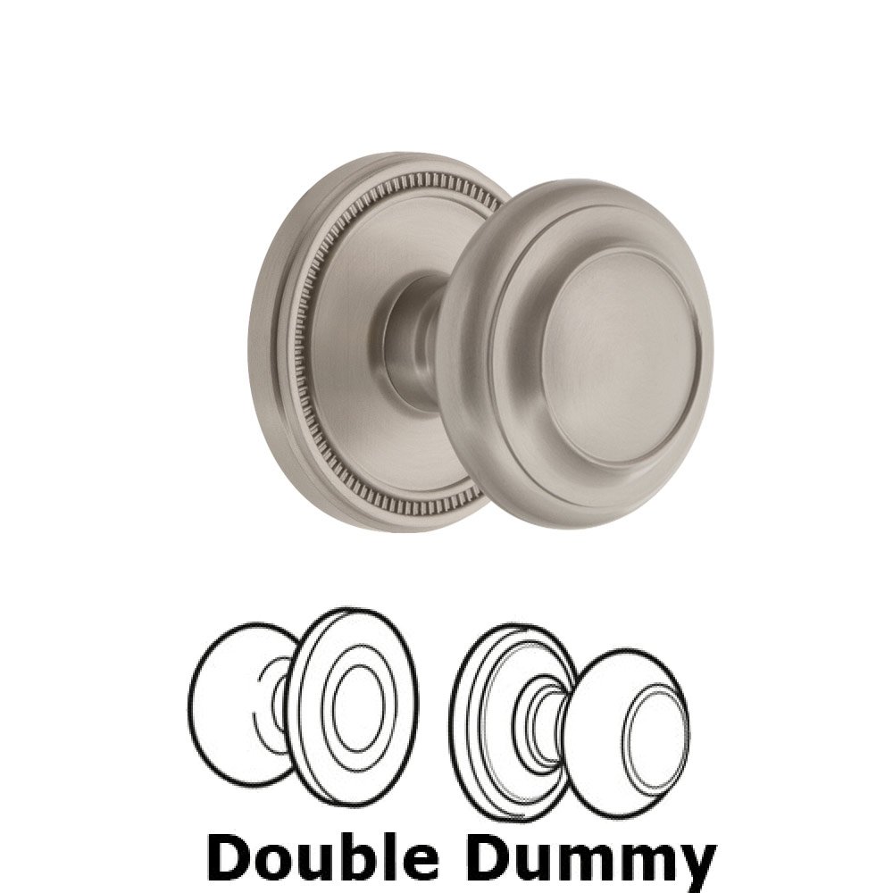 Grandeur Soleil Rosette Double Dummy with Circulaire Knob in Satin Nickel