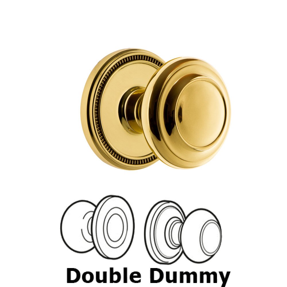 Grandeur Soleil Rosette Double Dummy with Circulaire Knob in Lifetime Brass