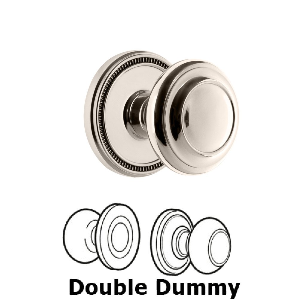 Grandeur Soleil Rosette Double Dummy with Circulaire Knob in Polished Nickel