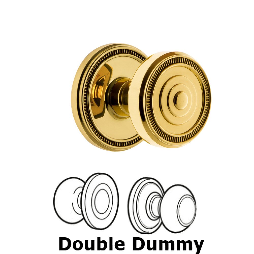 Grandeur Soleil Rosette Double Dummy with Soleil Knob in Polished Brass
