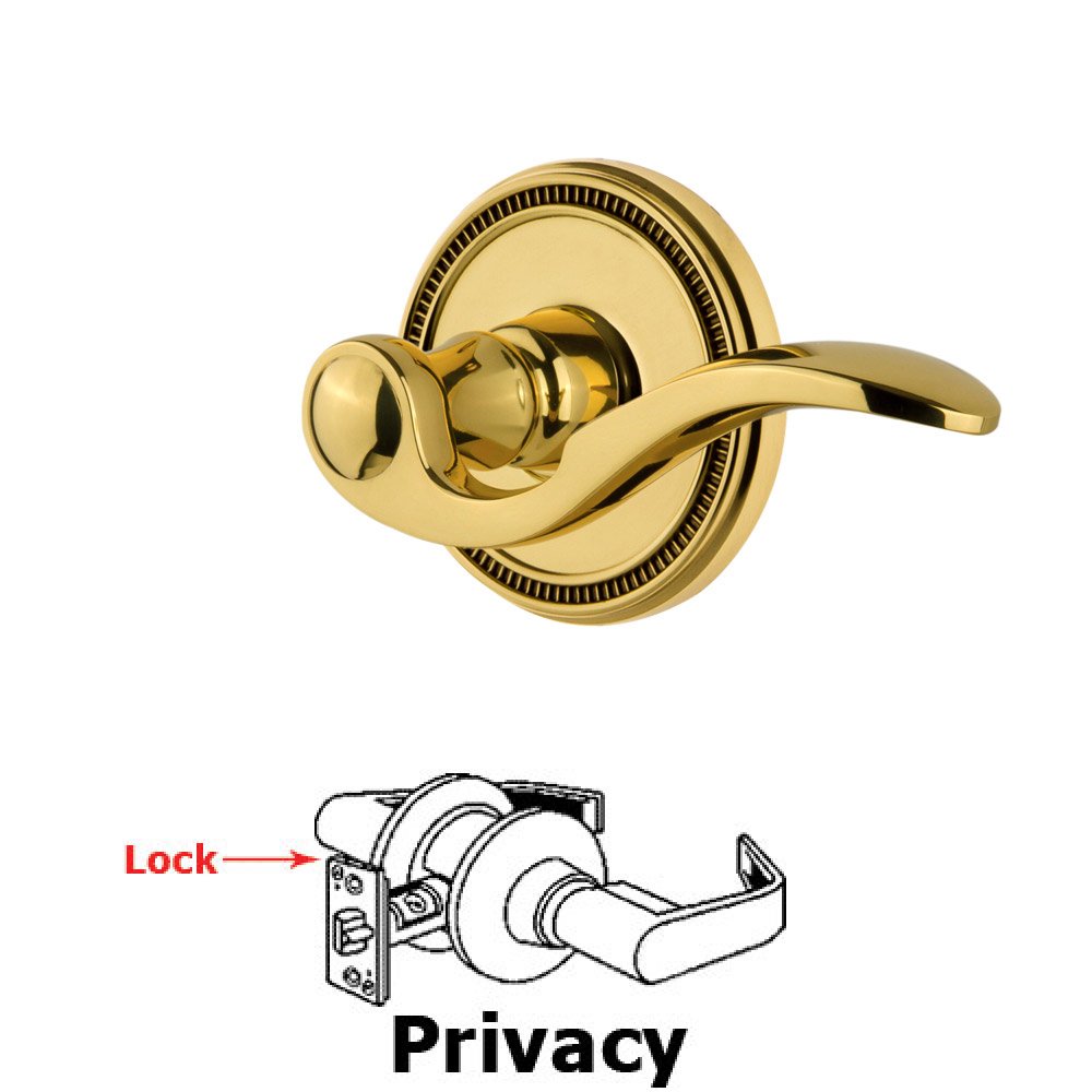 Grandeur Grandeur Soleil Rosette Privacy with Bellagio Lever in Polished Brass
