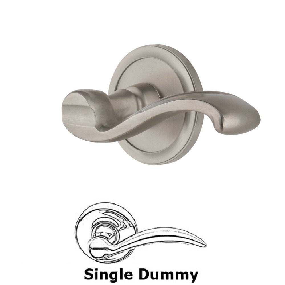 Grandeur Single Dummy Circulaire Rosette with Portofino Left Handed Lever in Satin Nickel