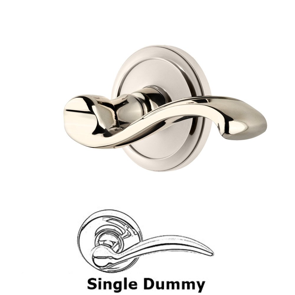 Grandeur Single Dummy Circulaire Rosette with Portofino Left Handed Lever in Polished Nickel