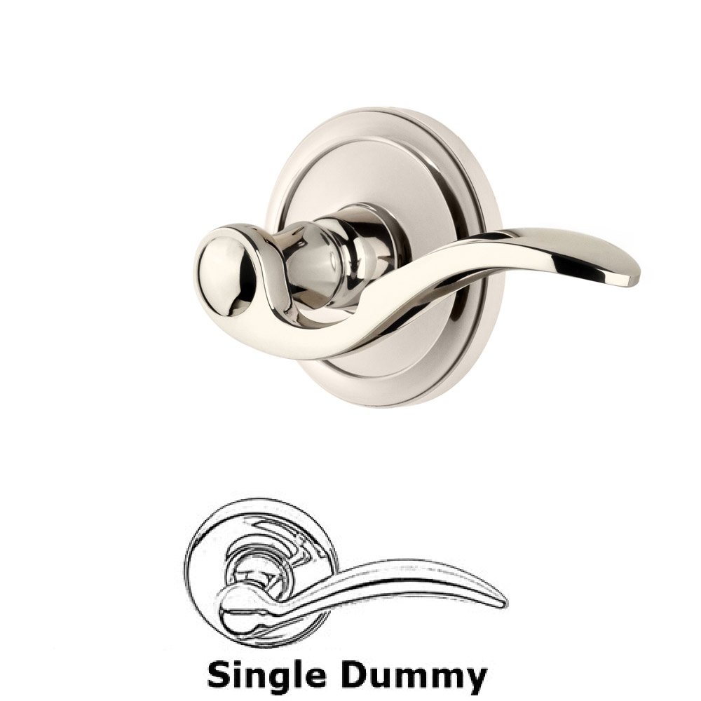 Grandeur Single Dummy Circulaire Rosette with Bellagio Left Handed Lever in Polished Nickel