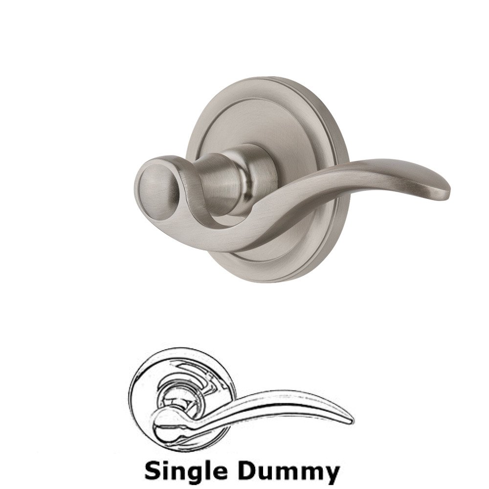 Grandeur Single Dummy Circulaire Rosette with Bellagio Right Handed Lever in Satin Nickel
