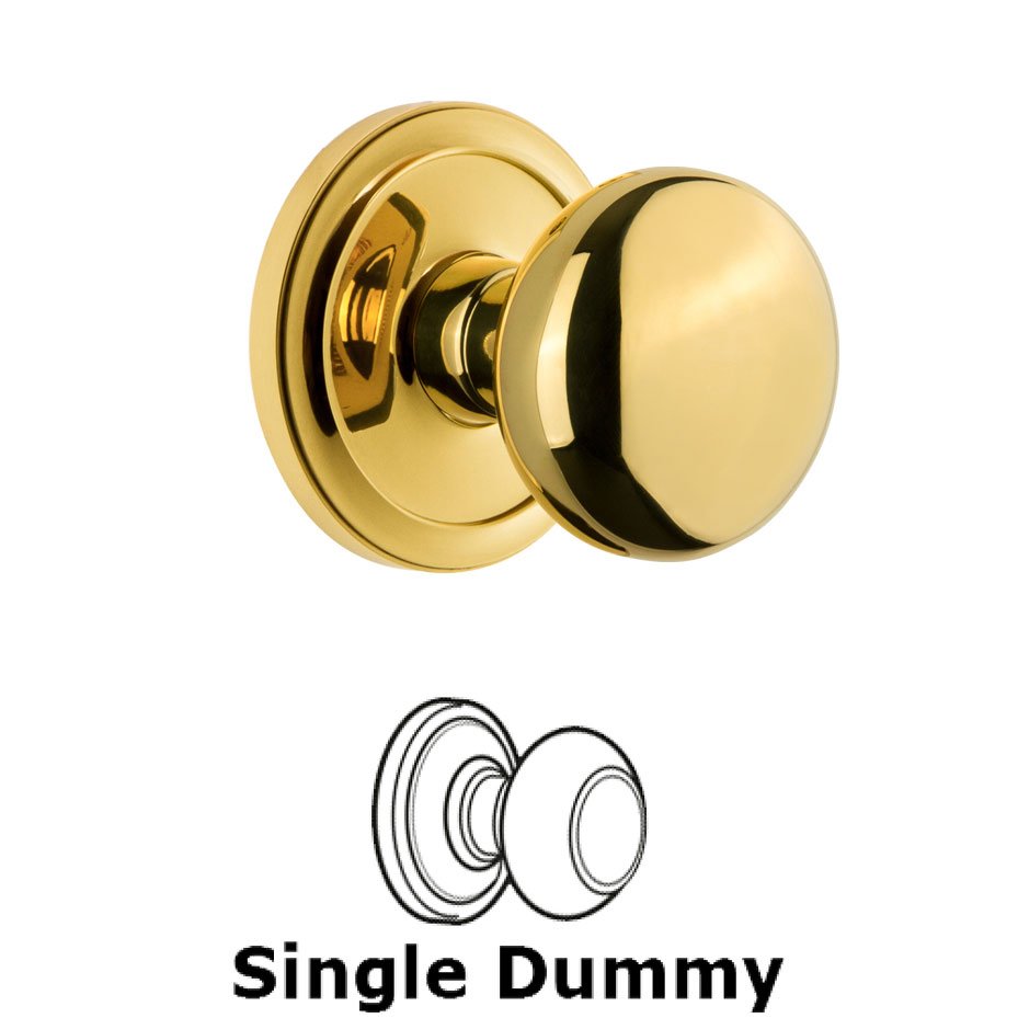 Grandeur Grandeur Circulaire Rosette Dummy with Fifth Avenue Knob in Polished Brass