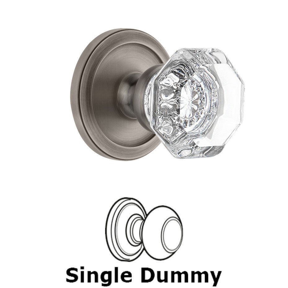 Grandeur Grandeur Circulaire Rosette Dummy with Chambord Crystal Knob in Antique Pewter