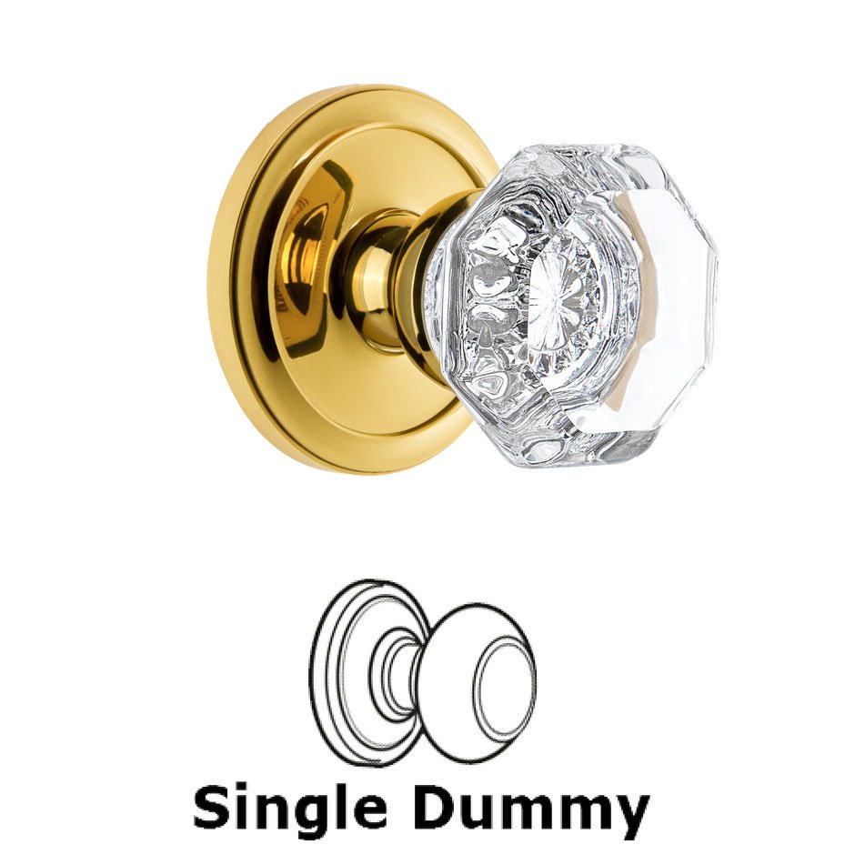 Grandeur Grandeur Circulaire Rosette Dummy with Chambord Crystal Knob in Polished Brass
