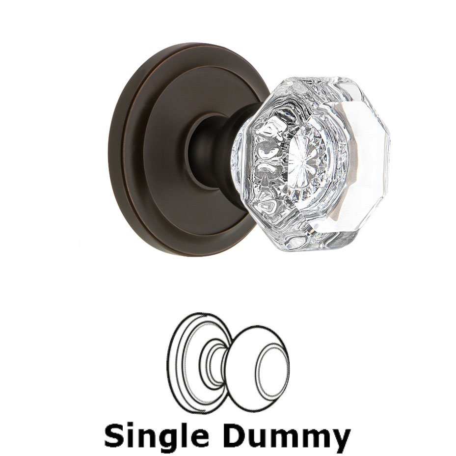 Grandeur Grandeur Circulaire Rosette Dummy with Chambord Crystal Knob in Timeless Bronze