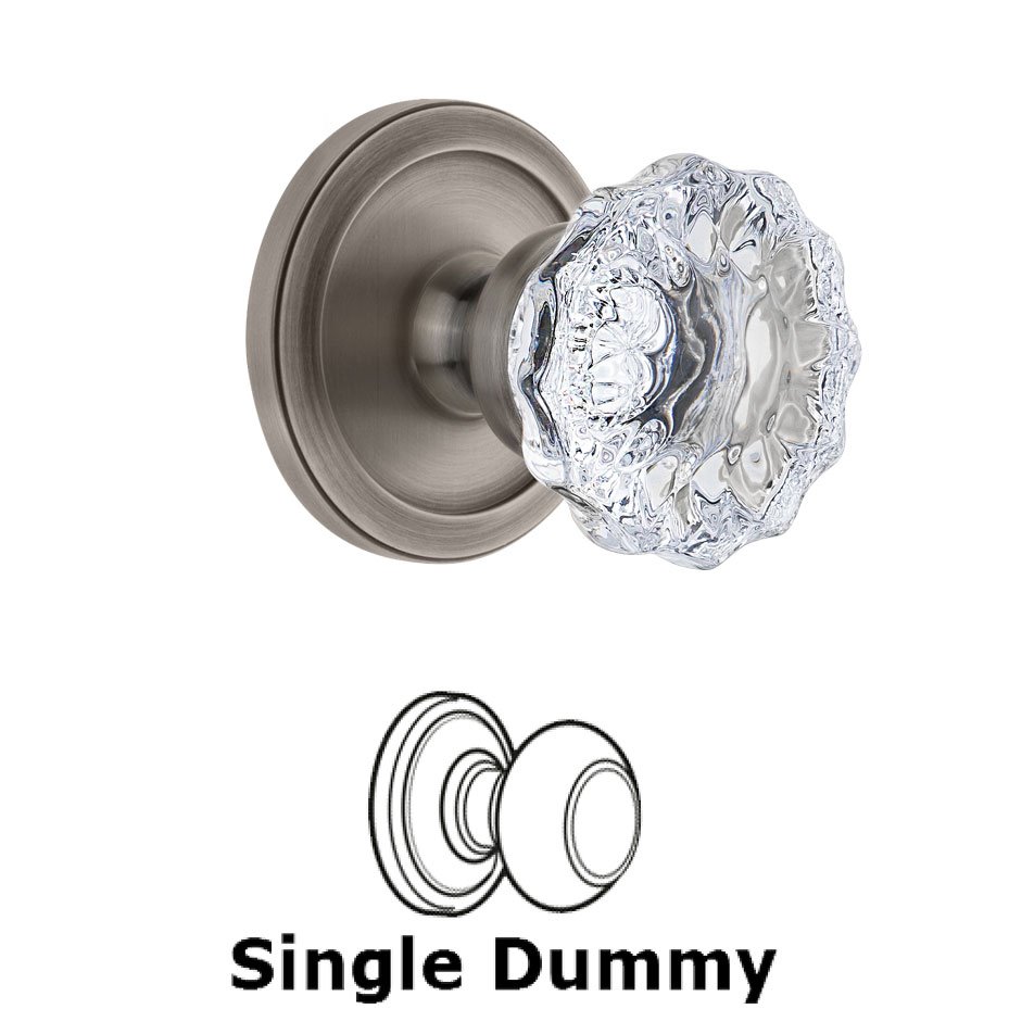 Grandeur Grandeur Circulaire Rosette Dummy with Fontainebleau Crystal Knob in Antique Pewter