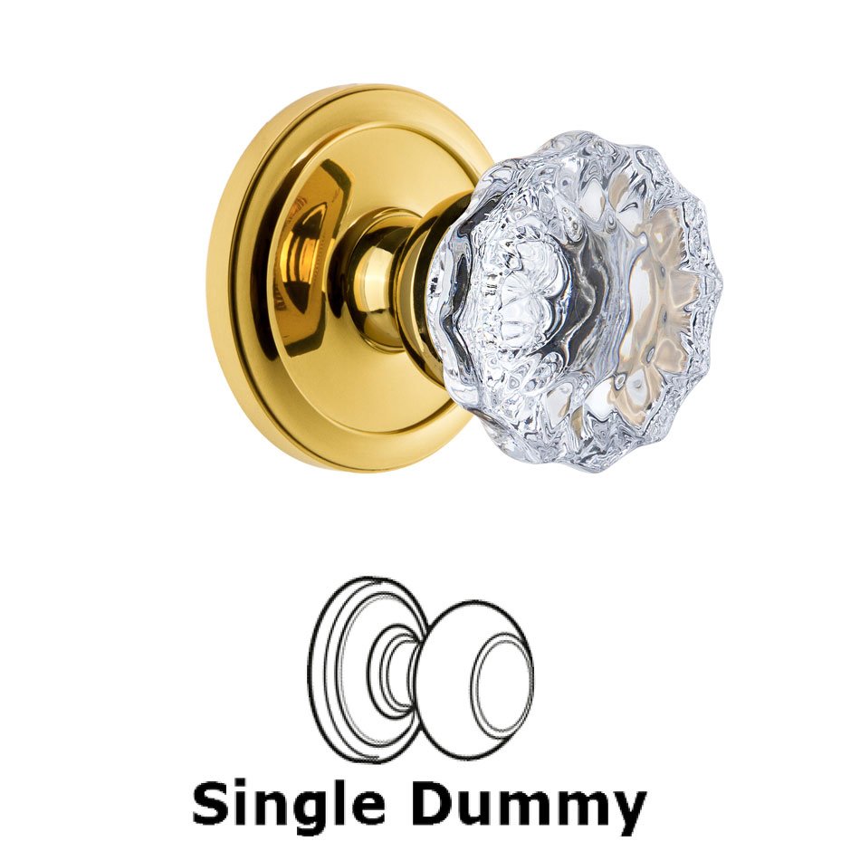 Grandeur Grandeur Circulaire Rosette Dummy with Fontainebleau Crystal Knob in Polished Brass